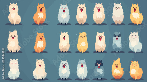 Adorable Tiny Llama Emotions with Emoji Collection for Creative Designs