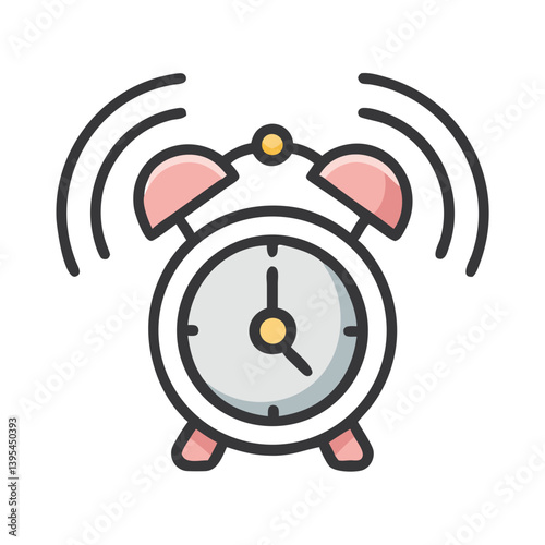 Alarm Clock with Ringing Bells Icon Design