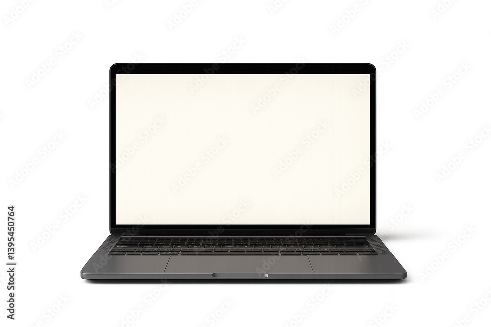 Modern sleek laptop mockup on a plain background for design use Modern sleek laptop mockup on a plain background for design use