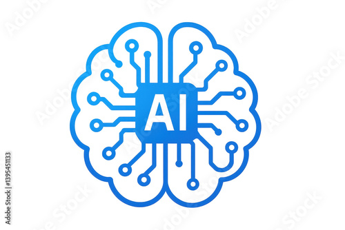Obraz na płótnie Abstract design of artificial intelligence brain with circuit pattern w salonie
