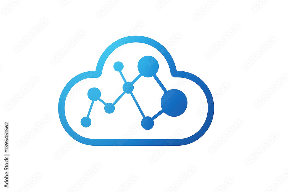 Blue and White Cloud Technology Concept with Data Connections Visuals