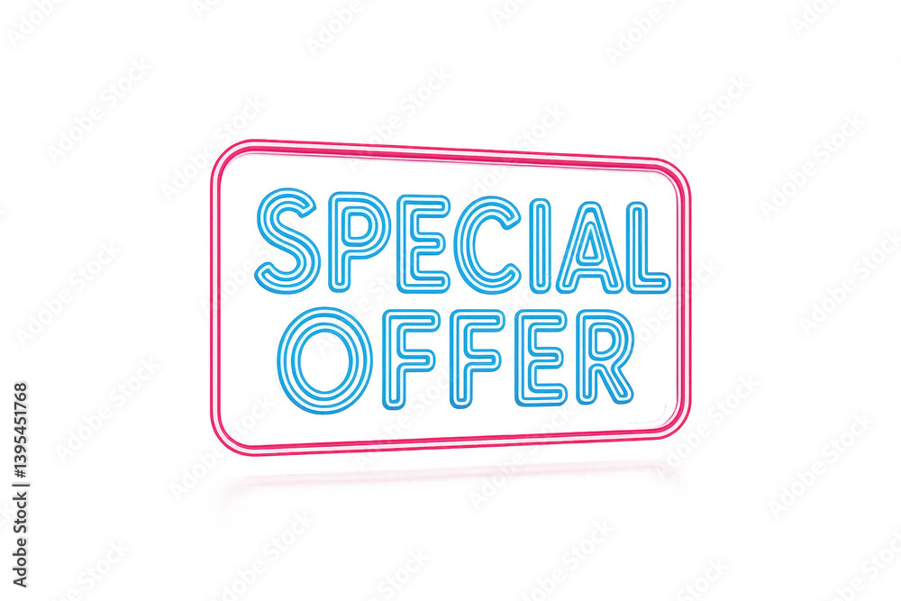 Bright Neon Sign for Special Offer in Vibrant Colors with Glow Effect