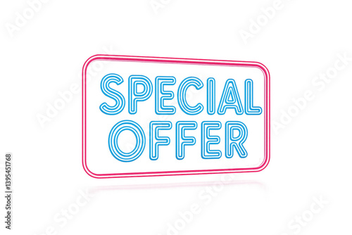 Obraz na płótnie Bright Neon Sign for Special Offer in Vibrant Colors with Glow Effect w salonie