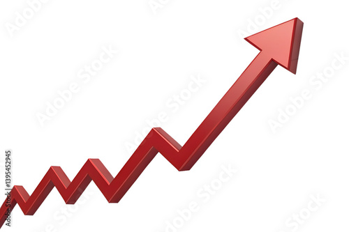 Red Upward Arrow Growth Chart