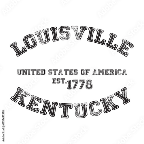 vintage college varsity kentucky's louisville city slogan emblem print with grunge effect for graphic tee t shirt or sweatshirt - vector photo