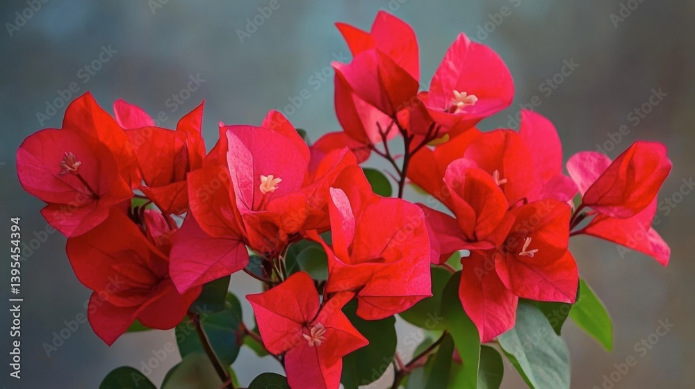 Vibrant Bougainvillea Blooms Against Soft Background Colors Vibrant Bougainvillea Blooms Against Soft Background Colors