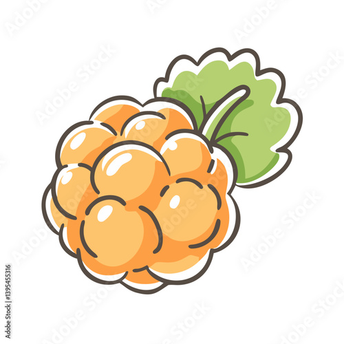 cloudberry fruit icon, cloudberry fruit vector illustration-simple illustration of cloudberry fruit, perfect for cloudberry fruit logos and icons