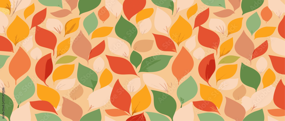 autumn leaf nature pattern Seamless Elegant abstract background vector design