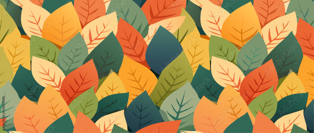autumn leaf nature pattern Seamless Elegant abstract background vector design