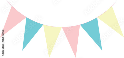 Flags. Festive garland. Holiday decoration. Garland with flags. Vector illustration on white isolated background