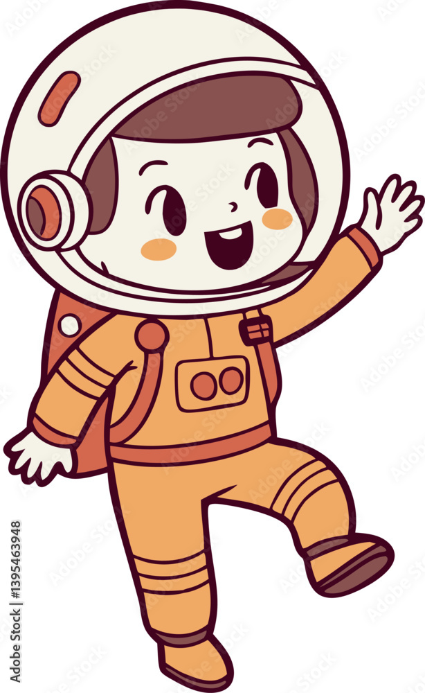 Fototapeta premium Cute Astronaut cartoon Character
