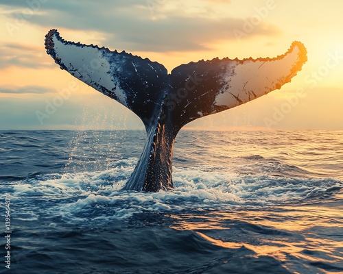 Whale Tail Sunset Ocean photo