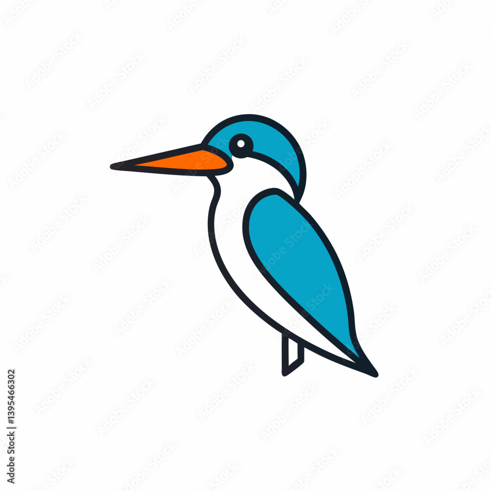Obraz premium Kingfisher Bird Icon Vector Elegant Line Art Illustrations for Nature Inspired Designs