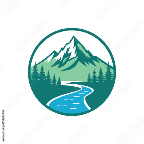 mountain silhouette logo vector line art logo design

