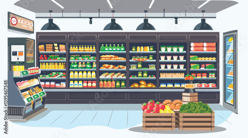 Professional Supermarket Design on White Background Vector Illustration