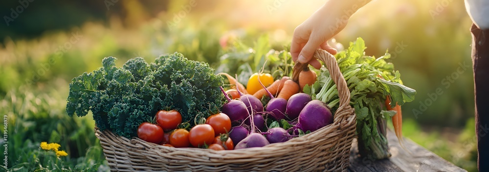Farm to Table: Fresh Organic Vegetables Harvested at Sunrise