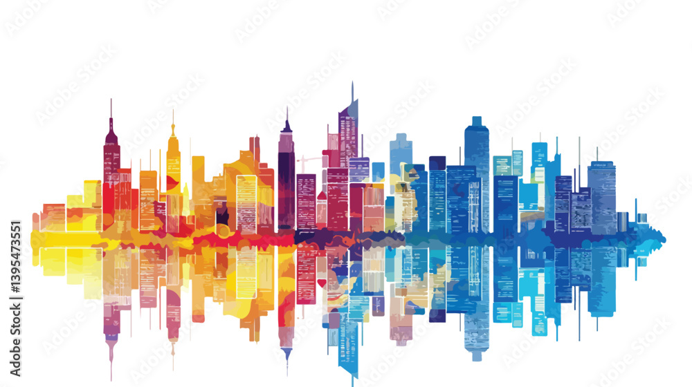 Fototapeta premium Urban Cityscape Design on White Background - Vector Illustration for Graphic Designs and Web Projects