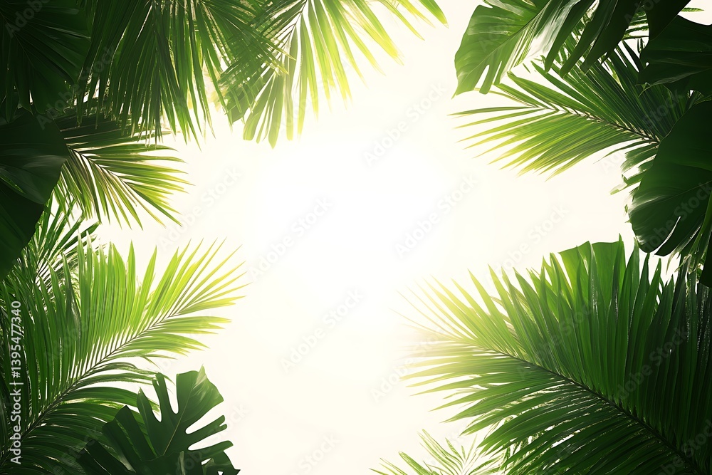 Fototapeta premium Light streaming through tropical palm fronds