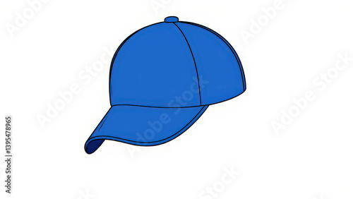 Blue baseball cap without a logo illustration on a white background