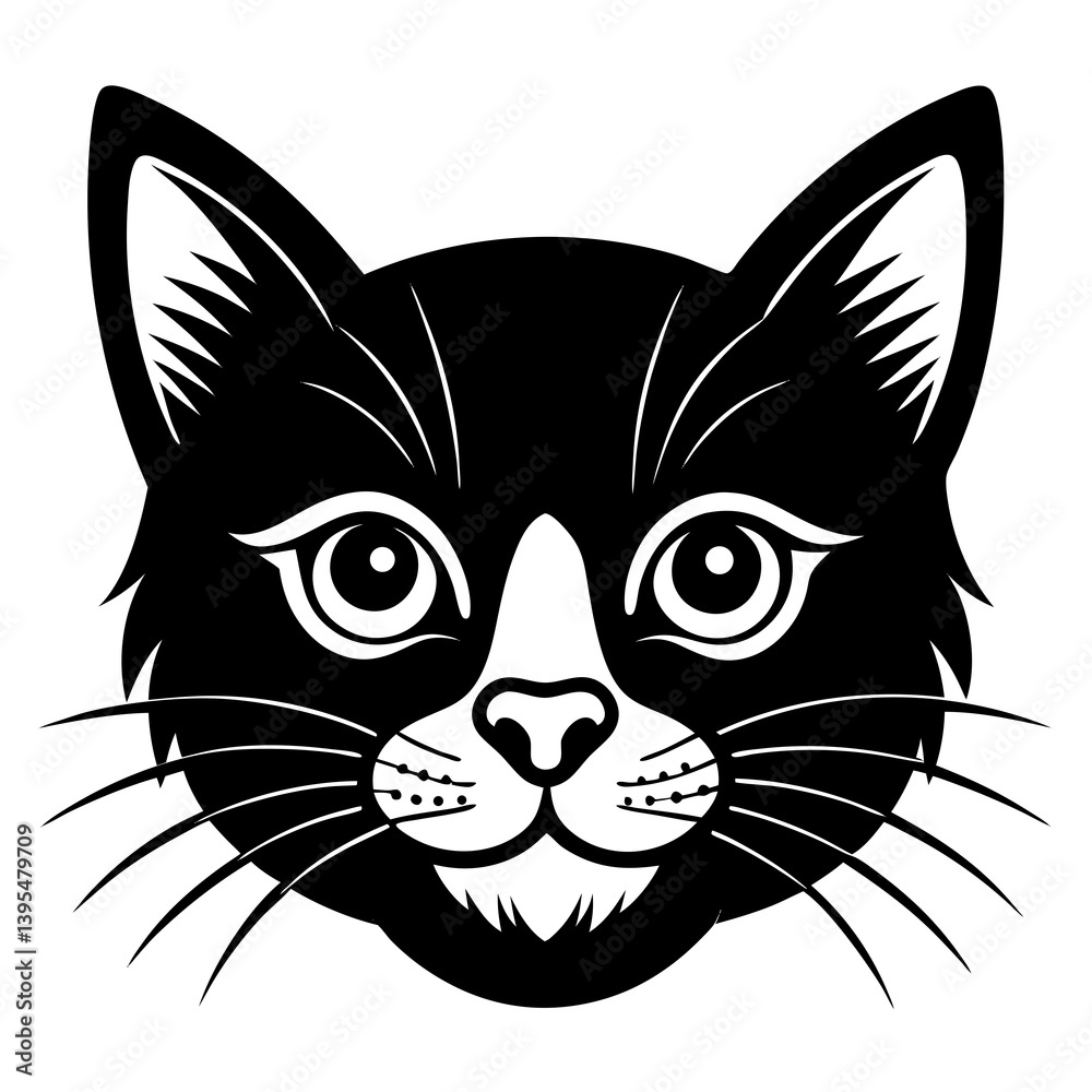 Obraz premium Cat head icon on white background