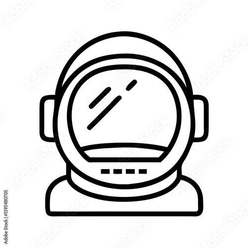 Astronaut Helmet with Face Shield Icon Design