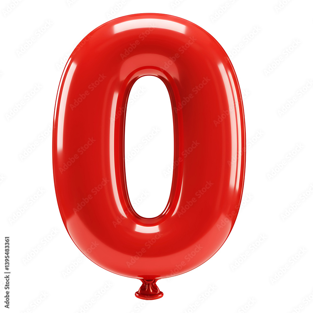 Balloon Shaped as Number 0 Isolated on Transparent Background Balloon Shaped as Number 0 Isolated on Transparent Background