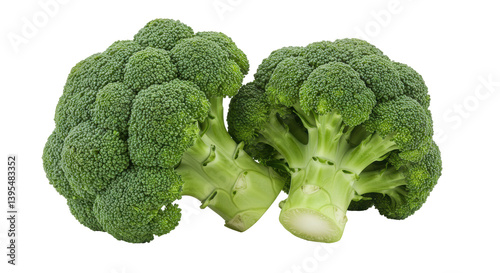 Quadro su tela Isolated Fresh Broccoli Heads