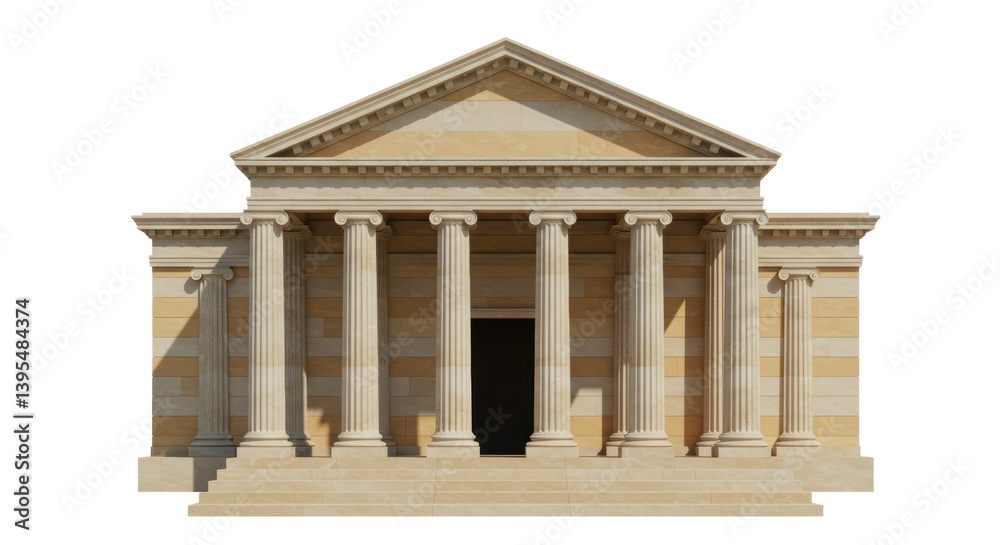 Naklejka premium Isolated Ancient Temple Architecture