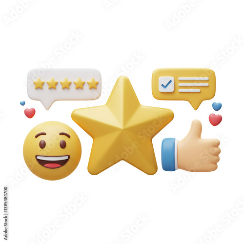 Customer Feedback with Star Rating, and 3D Rendering.