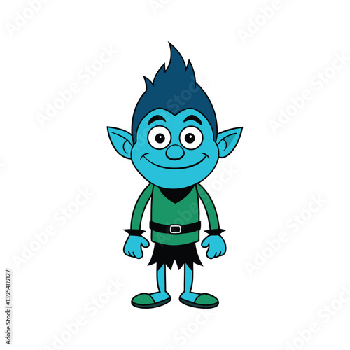 happy cartoon troll character silhouette