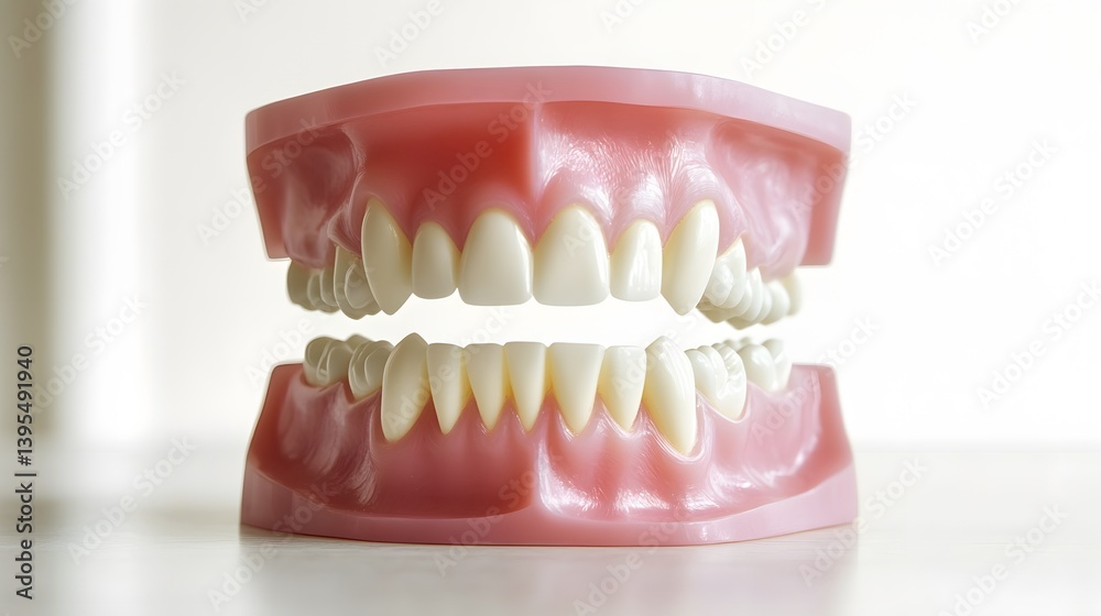 Fototapeta premium Realistic Dental Model Full Set Teeth Gum Anatomy