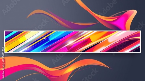 Vibrant abstract banner with dynamic color and motion photo