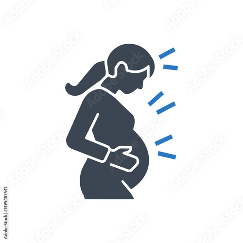 Pregnant Woman with Pain Icon