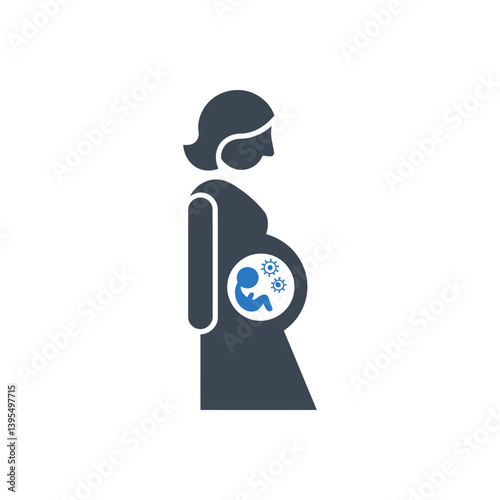 Pregnant Woman Infection Icon