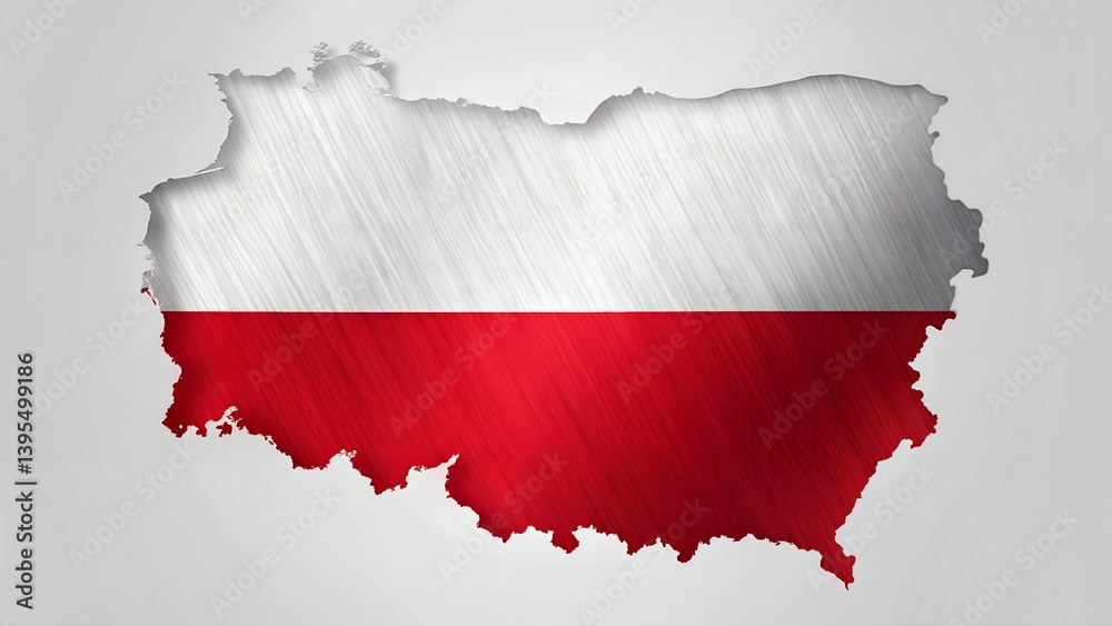 Fototapeta premium Polish Flag Brush Stroke Vector on Transparent Background