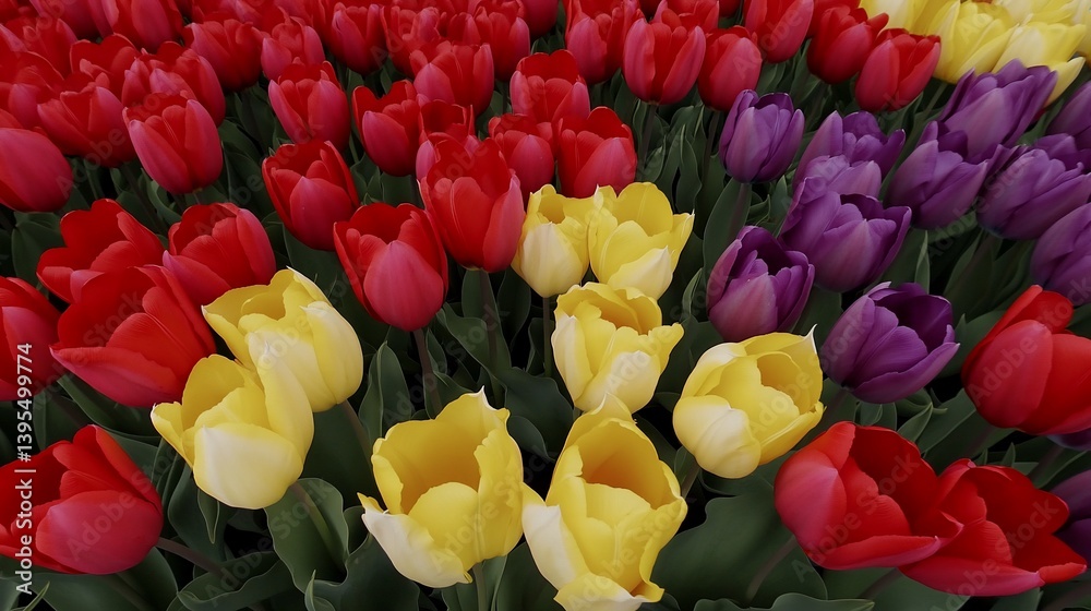 Obraz premium Vibrant Spring Tulips: A Colorful Garden Delight