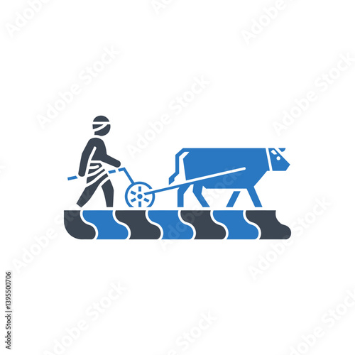 Plowing with Cow Icon