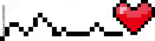 pixel heartbeat icon