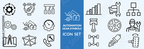 Set of gear wheel icon element. Industrial Gear  setting System Illustration