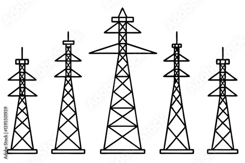 Electricity Pylon Bold and Striking Line Art