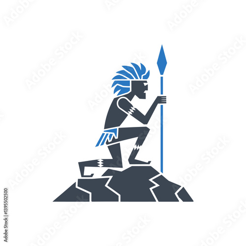 Native Warrior with Spear icon