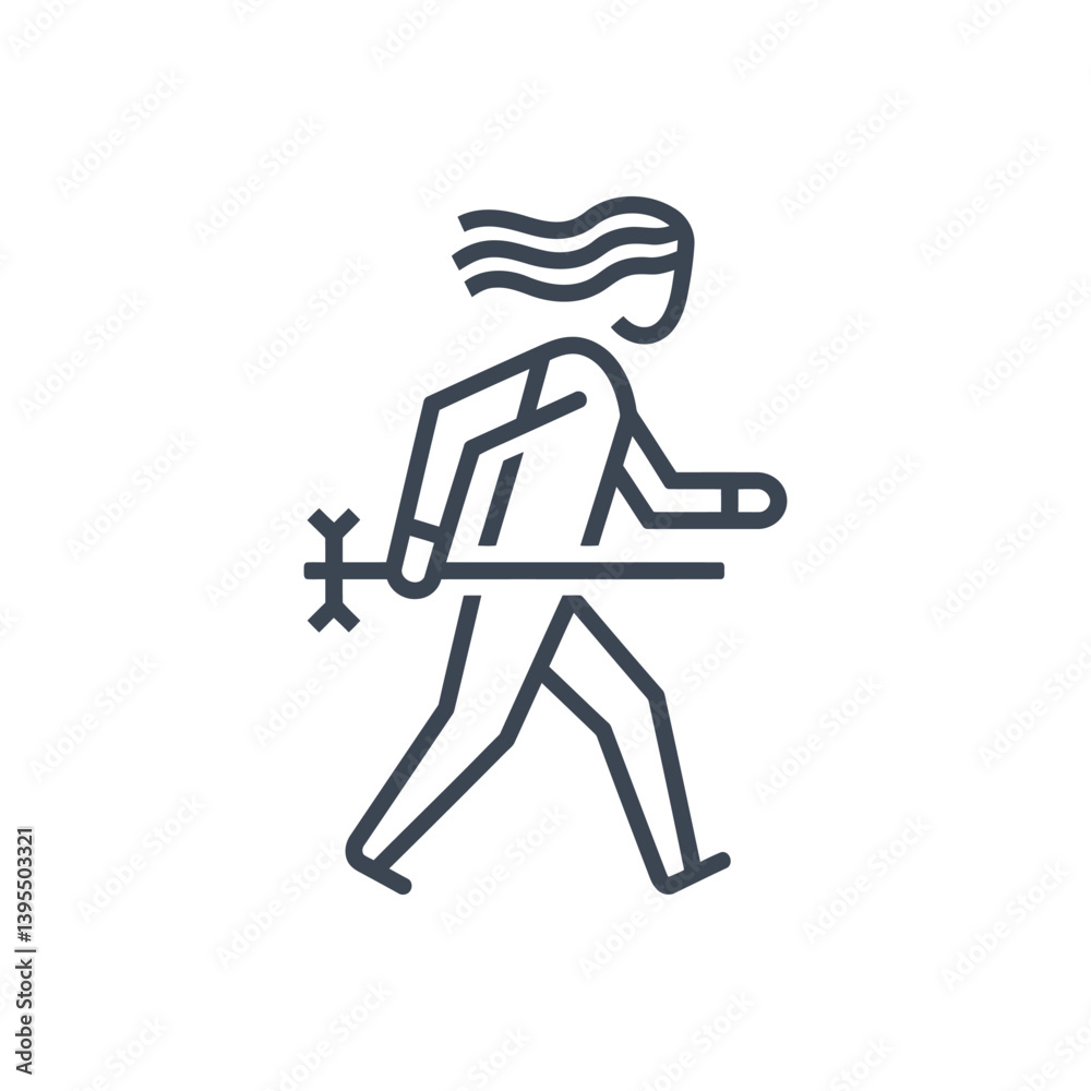 Walking with Stick icon Walking with Stick icon