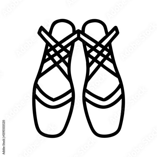 Ballet Shoes with Crossed Ribbons Icon Design
