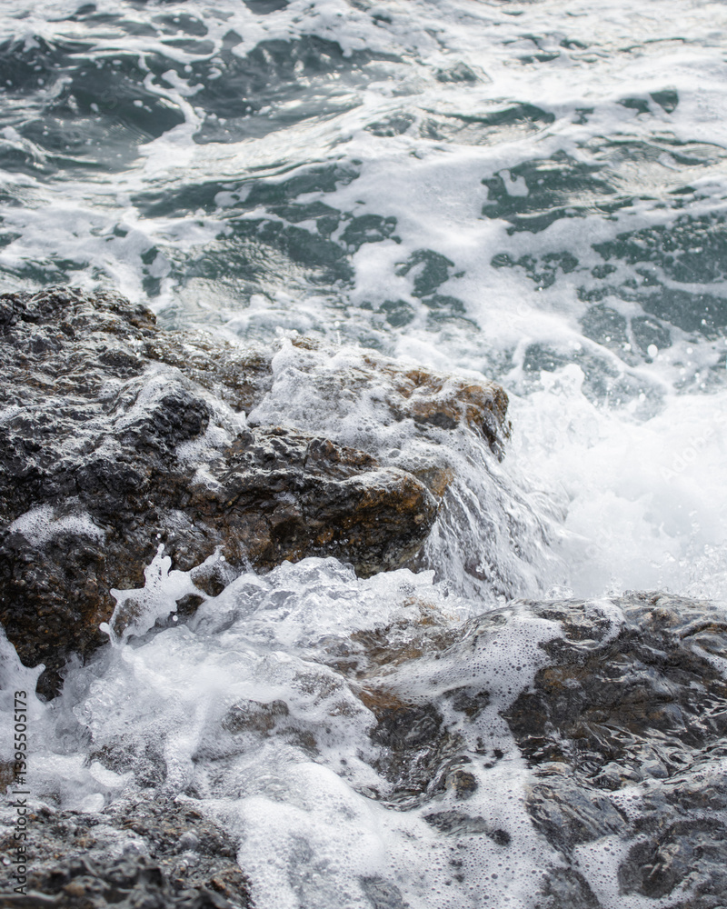 Dynamic Waves Crashing on Coastline Dynamic Waves Crashing on Coastline