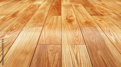 Warm Brown Wood Floor Planks in Converging Perspective