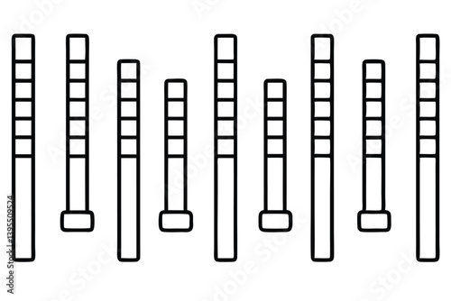 Equalizer Sound Visualization Art in Line Drawing