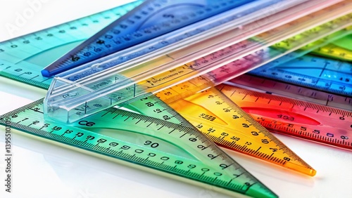 Set of Isolated Clear Rulers on White Background - Perfect for Mockups and Design Projects