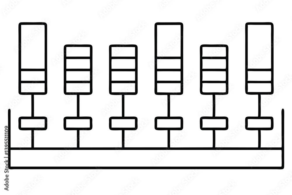 Equalizer Visual Symphony Captured in Line Art