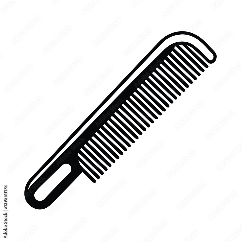 Simple Black And White Comb Illustration For Hair Styling And Grooming Simple Black And White Comb Illustration For Hair Styling And Grooming