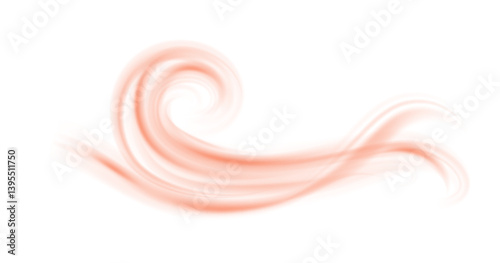 Warm air flow wave isolated. Design wave element for visualizing hot air flowing. PNG